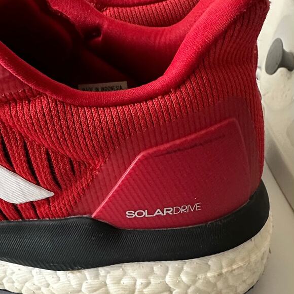 Adidas Solar Drive Red Lightweight Running Shoes Gym - Picture 4 of 8
